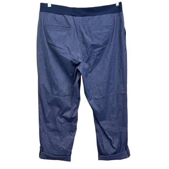 Chico's Zenergy Women Crop Pants Stretch Flat Front Cuffed Rolled Tab Hem Blue 2 - Picture 4 of 5